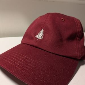 Pangea Outfitters Burgundy Pine Tree Embroidered Dad Hat - "Keep Moving"